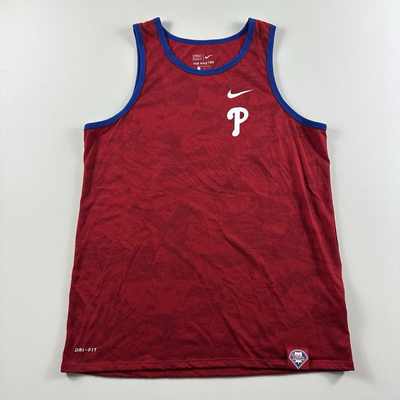 Nike Official MLB Philadelphia Phillies Dri-Fit Tank Top‎ Mens Large Red Active - Picture 1 of 9